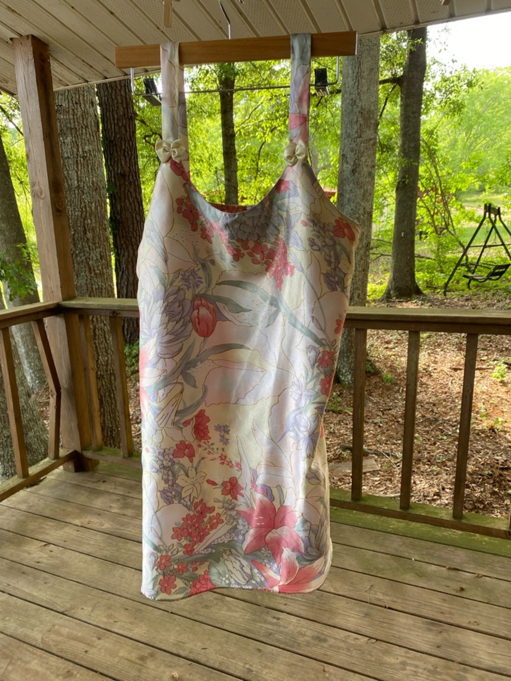 Floral Satin Slip Dress in Soft Pastels